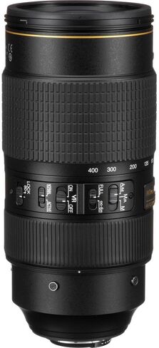 نيكون - عدسة AF-S NIKKOR مقاس 80-400 مم f/4.5-5.6G ED VR عدسة تكبير تليفوتوغرافي (2008) + مجموعة مرشح + حافظة غطاء + مجموعة تنظيف in Kuwait