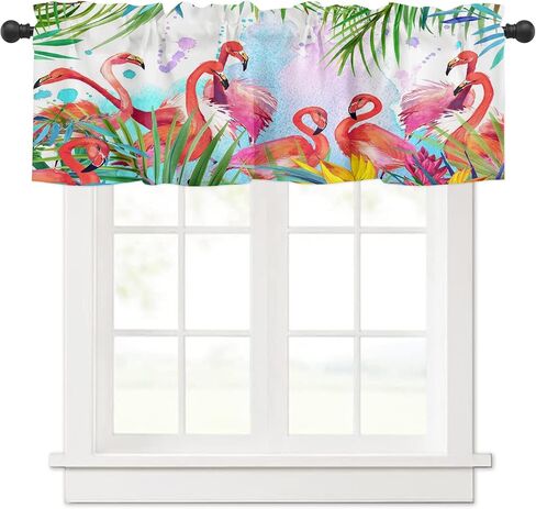 Kitchen Valances for Windows Rod Pocket Modern Farmhouse Curtain Valances for Bathroom Living Room Cactus 1 Panel, 54 x 18 Inch in Saudi Arabia