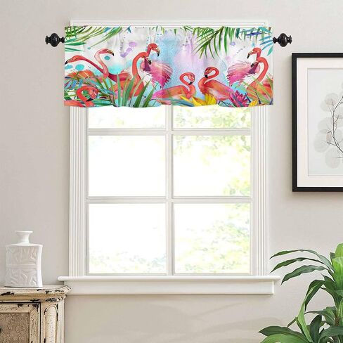 Kitchen Valances for Windows Rod Pocket Modern Farmhouse Curtain Valances for Bathroom Living Room Cactus 1 Panel, 54 x 18 Inch in Saudi Arabia