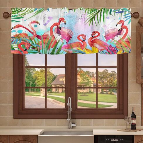 Kitchen Valances for Windows Rod Pocket Modern Farmhouse Curtain Valances for Bathroom Living Room Cactus 1 Panel, 54 x 18 Inch in Saudi Arabia