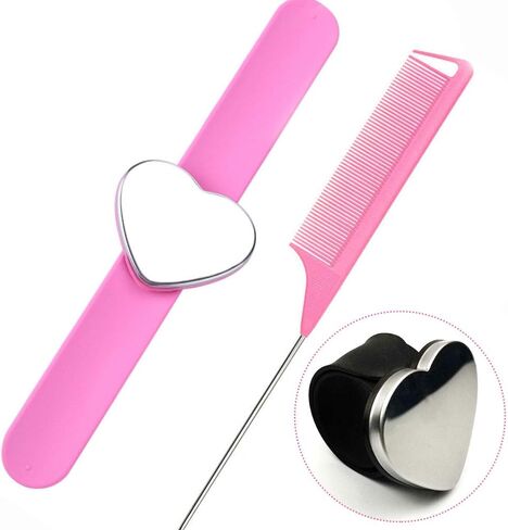 Braider Band and Comb Magnetic Braider Wristband With Parting Comb Bobbie Pin Hair Clips Magnetic Bracelet For Hairstylist Braiding Band Pin Holder Gel Band For Braiders Professional Braiding Tools in Saudi Arabia
