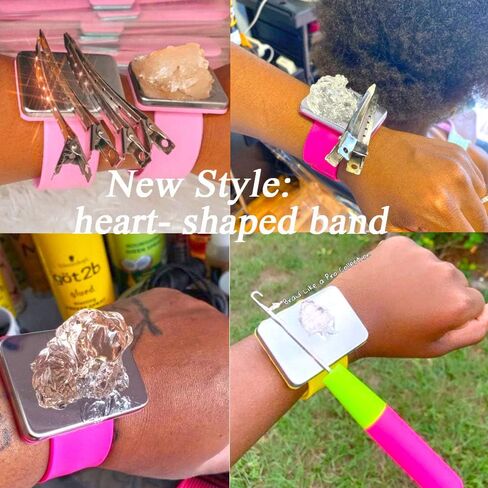 Braider Band and Comb Magnetic Braider Wristband With Parting Comb Bobbie Pin Hair Clips Magnetic Bracelet For Hairstylist Braiding Band Pin Holder Gel Band For Braiders Professional Braiding Tools in Saudi Arabia