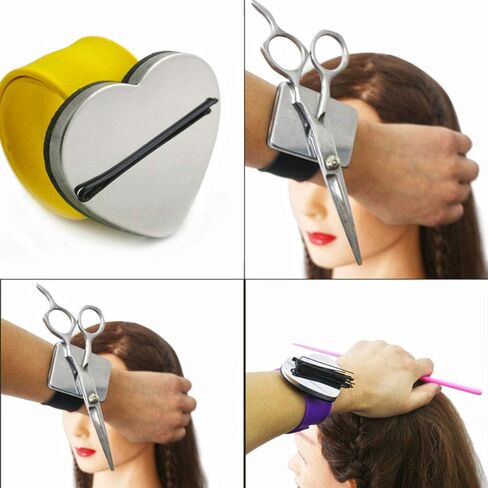 Braider Band and Comb Magnetic Braider Wristband With Parting Comb Bobbie Pin Hair Clips Magnetic Bracelet For Hairstylist Braiding Band Pin Holder Gel Band For Braiders Professional Braiding Tools in Saudi Arabia