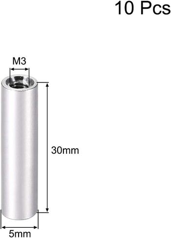 Uxcell 10 قطعة M3x30mm عمود المواجهة الألومنيوم المستدير فاصل أنثى للطائرة بدون طيار FPV كوادكوبتر سباق RC أجزاء متعددة الدوارات لتقوم بها بنفسك in Kuwait