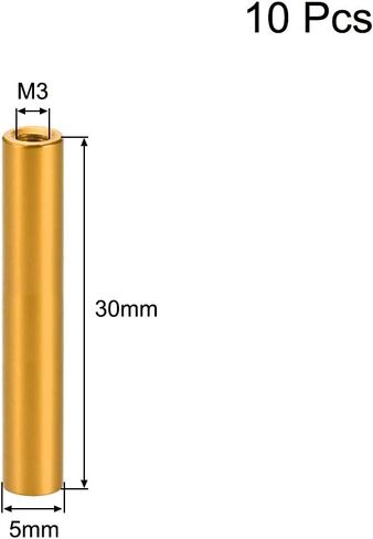 Uxcell 10 قطعة M3x30mm عمود المواجهة الألومنيوم المستدير فاصل أنثى للطائرة بدون طيار FPV كوادكوبتر سباق RC أجزاء متعددة الدوارات لتقوم بها بنفسك in Kuwait
