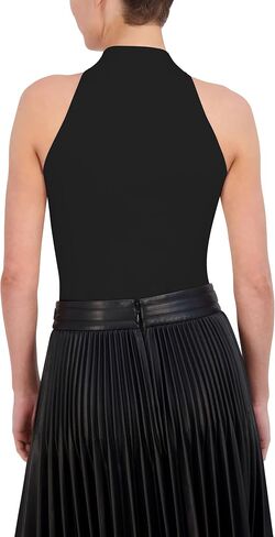 BCBGMAXAZRIA womens Mock Neck Sleeveless Pullover Bodysuit With Snap Button Closure in Saudi Arabia