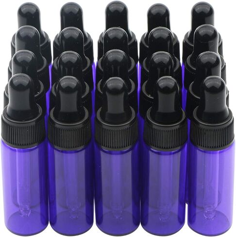 5ml Small Dropper Bottles Empty Essential Oil Glass Bottle Lotion Perfume Sample Vials with Glass Eye Dropper, Pack of 20 in Saudi Arabia