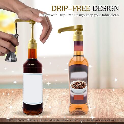 Gold Syrup Pump 4Pcs Pumps for Syrup Bottles Fits 750ml-25.4oz Bottles Syrup Pump Dispenser with No Dripping Coffee Syrup Pump Dispenser for Torani Monin DaVinci Jordan's Skinny and Upouria in Kuwait