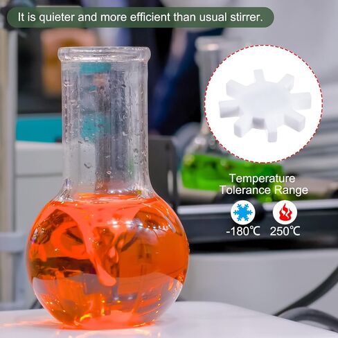 YOKIVE 2 قطعة قضيب تحريك مغناطيسي، محرك من نوع التروس المطلي بمادة PTFE | رائعة لخلط محلول سائل المختبر (أبيض، 1.54 بوصة) in Saudi Arabia