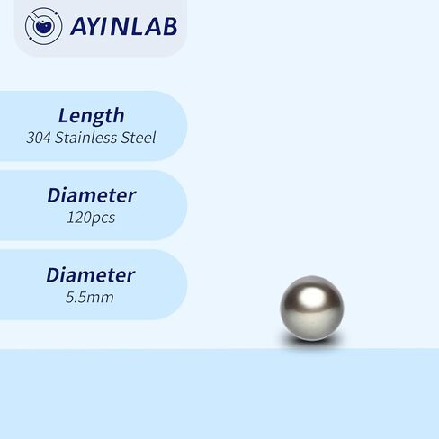 كرات خلط دوامية، كرات من الفولاذ المقاوم للصدأ، خلاط دوامي، 5.5 مم/7/32 مجموعة خرز خلط 120 قطعة، كرات تحمل دقيقة 5.5 مم/7/32 بوصة in Kuwait