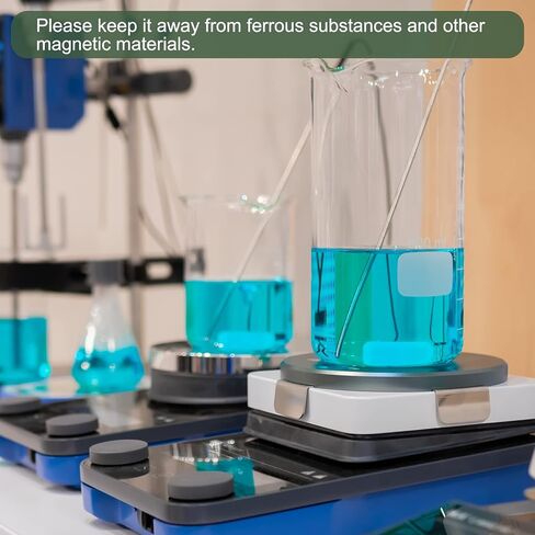 YOKIVE قطعة واحدة من قضيب التحريك المغناطيسي، محرك من النوع الأسطواني المطلي بمادة PTFE | رائعة للاستخدام في محلول سائل المختبر وخلط الخلط (أبيض، 0.98 × 0.28 بوصة) in Kuwait