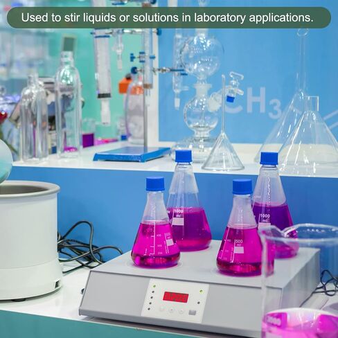 YOKIVE قطعة واحدة من قضيب التحريك المغناطيسي، محرك من النوع الأسطواني المطلي بمادة PTFE | رائعة للاستخدام في محلول سائل المختبر وخلط الخلط (أبيض، 0.98 × 0.28 بوصة) in Kuwait