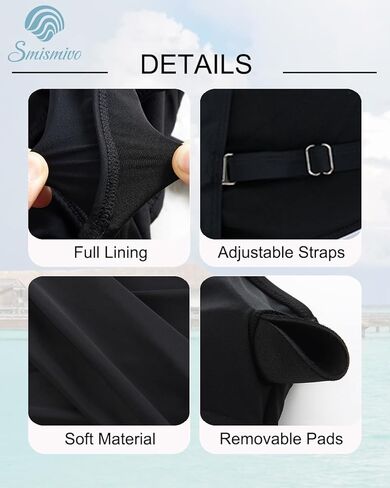 Smismivo High Neck Swimsuits for Women Modest One Piece Bathing Suit Tummy Control Padded Slimming Front Cross Swimwear in Saudi Arabia