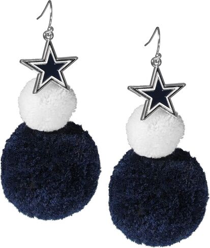 Siskiyou NFL unisex-adult Pom Pom Earrings in Saudi Arabia