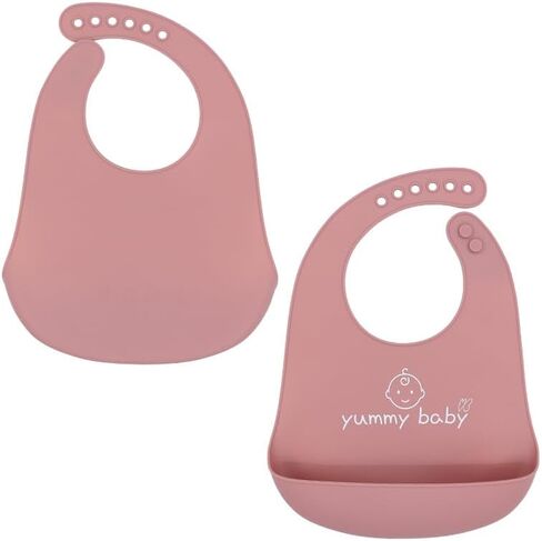 Yummy Baby Silicone Baby Bib for Babies & Toddlers, Cute, BPA Free Unisex Soft Adjustable Fit Waterproof, Easy Clean, Feeding Bib (Yellow) in Saudi Arabia