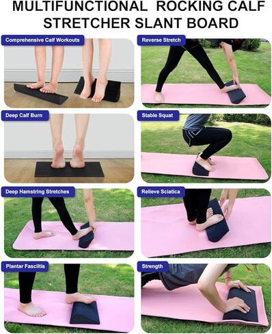 لوح مائل لنقالة الساق وإسفين القرفصاء، نقالة الساق إسفين للعلاج الطبيعي ونقالة اللفافة لتخفيف التهاب وتر العرقوب، وتخفيف آلام الساق، نقالة الساق لتعزيز الأداء الرياضي in Kuwait