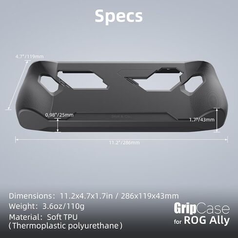 SAVAGE RAVEN Skull & Co. GripCase for ROG Ally X (2024 Model): A Soft Protective Case with Textured Grips Full Protection and Stand, Shock-Absorption Non-Slip and Anti-Scratch Cover Design - Black in Saudi Arabia