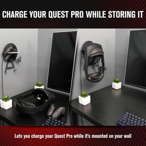 حامل شحن حائطي Quest Pro - حامل عرض مثبت على الحائط من الألومنيوم USB C لجهاز Meta Quest Pro in Kuwait