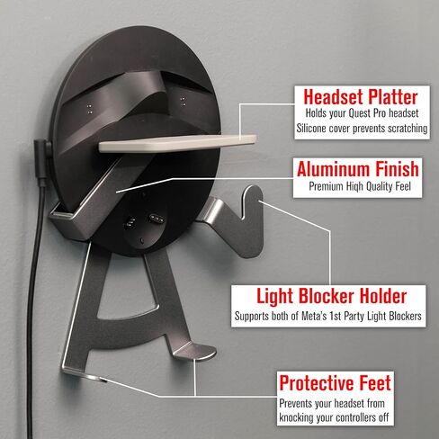حامل شحن حائطي Quest Pro - حامل عرض مثبت على الحائط من الألومنيوم USB C لجهاز Meta Quest Pro in Kuwait