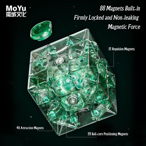 Moyu Weilong WRM V9 2023 Maglev Ball-core مطلي بالأشعة فوق البنفسجية، مكعب سرعة مغناطيسي 3x3، مكعب سرعة بدون ملصقات Moyu Weilong MagLev لغز المكعب السحري in Kuwait