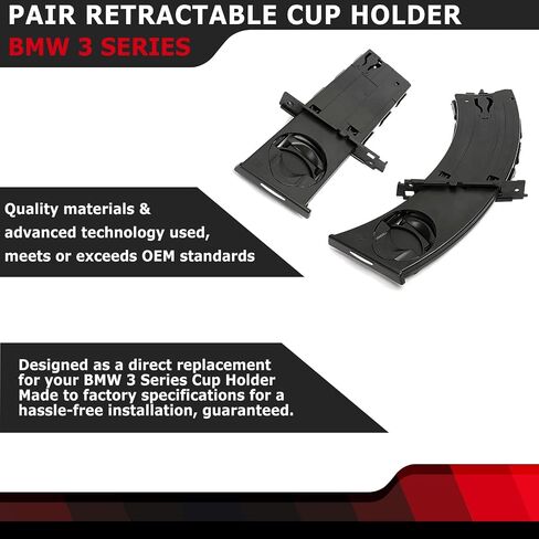 Pair Retractable Cup Holder Left&Right Side Compatible with BMW 3 Series E90 E91 E92 E93 323i 325i 325xi 328i 328xi 330i 330xi 335d 335i 335is 335xi M3 2006-2013 Replaces 51459173467 51459173473 Beige in Saudi Arabia