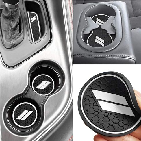 Anti Dust Mats for Dodge Challenger Accessories 2015 2016 2017 2018 2019 2020 2021 2022 2023,Custom Fits Cup Holder Liners Mats Door Pocket Center Console Liners, 11pcs/kit (Red) in Saudi Arabia