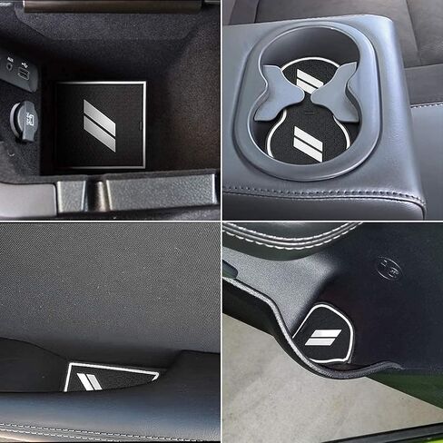 Anti Dust Mats for Dodge Challenger Accessories 2015 2016 2017 2018 2019 2020 2021 2022 2023,Custom Fits Cup Holder Liners Mats Door Pocket Center Console Liners, 11pcs/kit (Red) in Saudi Arabia