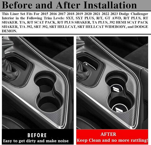 Anti Dust Mats for Dodge Challenger Accessories 2015 2016 2017 2018 2019 2020 2021 2022 2023,Custom Fits Cup Holder Liners Mats Door Pocket Center Console Liners, 11pcs/kit (Red) in Saudi Arabia
