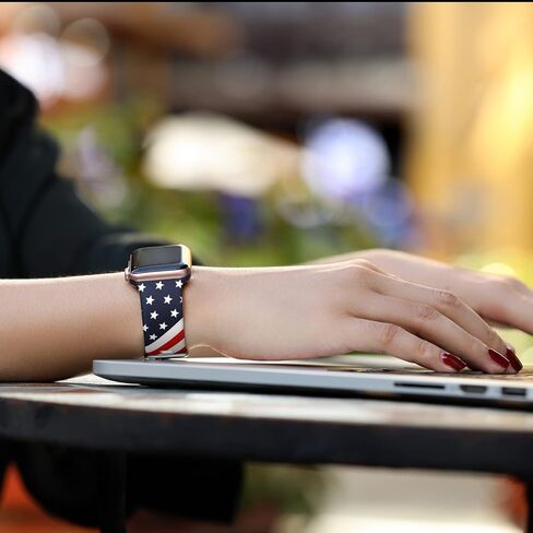 لافاف متوافق مع سوار ساعة أبل 41 ملم 40 ملم 38 ملم iWatch Series 9 & Ultra 2 & SE & Ultra & Series 8/7/6/5/4/3/2/1 للنساء والرجال، كلاسيكي ليوبارد، S/M in Kuwait