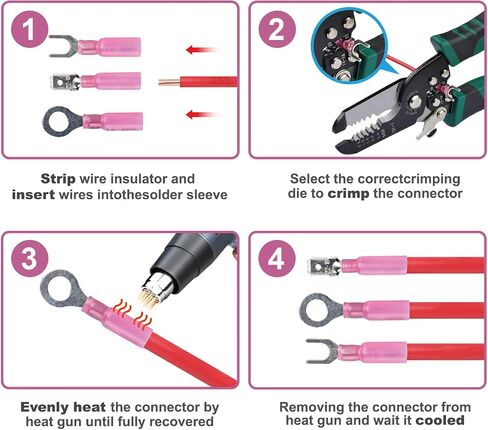 120 PCS/60 Pairs T Tap Wire Connectors - Red 22-16AWG Waterproof Wire Tap Connectors, T Taps for Wiring Automotive, Self Stripping Quick T Splice Electrical Wire Connectors Terminals Kit in Saudi Arabia