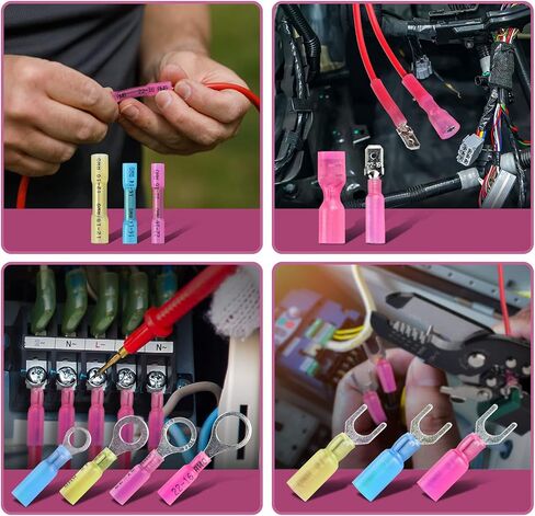 120 PCS/60 Pairs T Tap Wire Connectors - Red 22-16AWG Waterproof Wire Tap Connectors, T Taps for Wiring Automotive, Self Stripping Quick T Splice Electrical Wire Connectors Terminals Kit in Saudi Arabia