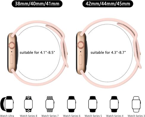 4 Pack Silicone Bands Compatible with Apple Watch Band 38mm 40mm 41mm 42mm 44mm 45mm 49mm, Soft Waterproof Wristbands Sport Straps for iWatch Series 9 Ultra SE 8 7 6 5 4 3 2 1 Women Men in Saudi Arabia