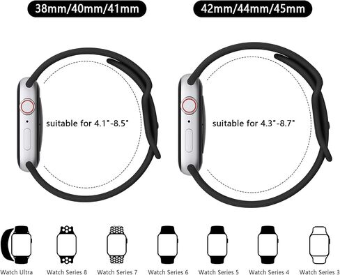 4 Pack Silicone Bands Compatible with Apple Watch Band 38mm 40mm 41mm 42mm 44mm 45mm 49mm, Soft Waterproof Wristbands Sport Straps for iWatch Series 9 Ultra SE 8 7 6 5 4 3 2 1 Women Men in Saudi Arabia