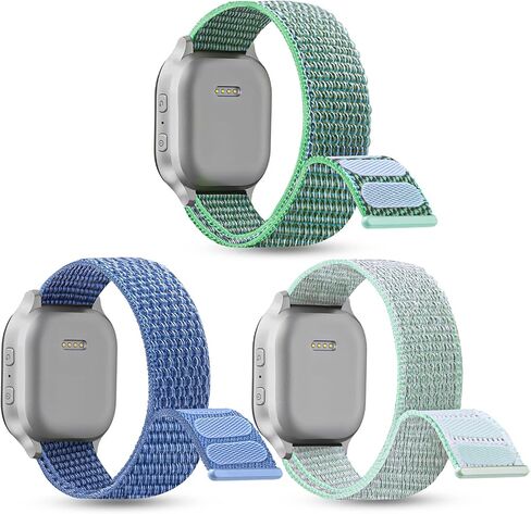 3 قطع من أشرطة النايلون البديلة المتوافقة مع ساعة Gabb 3 2 1/ Gizmo Watch 3 2 1، تصميم بخطاف وحلقة سهل على الأطفال ارتداؤه وخلعه، مسامي وقابل للغسل، قوس قزح + PomeRed + نيون in Saudi Arabia