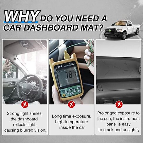 Cartist Dash Cover Fits for Dodge Ram 2500 3500 2006-2009/ Dodge Ram 1500 2006-2008 Dashboard Cover Mat Non-Slip Pad Carpet Anti-Glare in Saudi Arabia