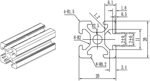 4 Pcs 2020 CNC 3D Printer Parts European Standard Anodized Linear Rail Aluminum Profile Extrusion for DIY 3D Printer (400mm) in Saudi Arabia