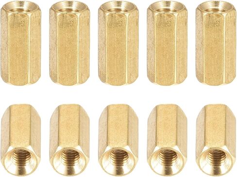 M3x10mm(DXL) - Hex Standoff Spacer Nuts -100Pack- Good for Electronic Machine - Brass Coupling Screws - Copper Tone in Kuwait