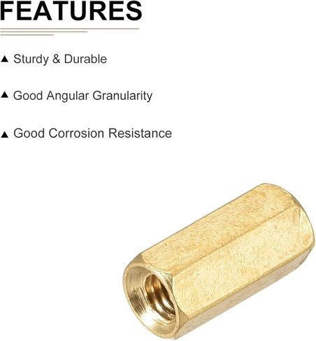 M3x10mm(DXL) - Hex Standoff Spacer Nuts -100Pack- Good for Electronic Machine - Brass Coupling Screws - Copper Tone in Kuwait