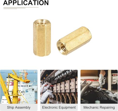 M3x10mm(DXL) - Hex Standoff Spacer Nuts -100Pack- Good for Electronic Machine - Brass Coupling Screws - Copper Tone in Kuwait