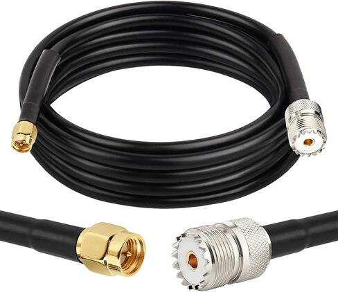 RG58 SMA ذكر إلى UHF أنثى SO239 CB كابل محوري كابل تمديد هوائي منخفض للغاية لراديو لحم الخنزير، هوائي CB، هوائي VHF، تحميل الدمية، متر SWR (4FT) in Saudi Arabia