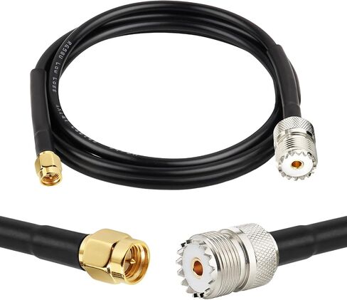 RG58 SMA ذكر إلى UHF أنثى SO239 CB كابل محوري كابل تمديد هوائي منخفض للغاية لراديو لحم الخنزير، هوائي CB، هوائي VHF، تحميل الدمية، متر SWR (4FT) in Saudi Arabia