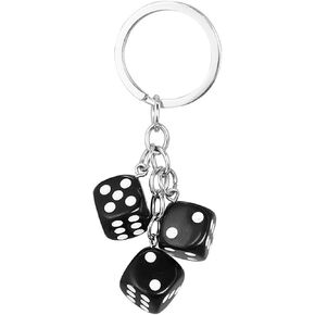 Dice Keychain Colorful Resin Dice Cube Key Chain for Women Bag Purse Wallet Car Keyring Jewelry in Saudi Arabia