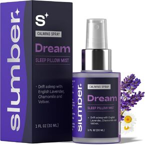 Slumber Dream Sleep Pillow Spray with Pure Essential Oils of Lavender, Chamomile, and Vetiver, Spa Aromatherapy Mist for Luxury Bedtime Relaxation Routine, Plant Based Natural Spray, 30 ML in Saudi Arabia