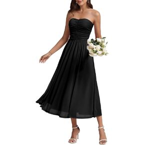 DRESSTELLS Women's Cocktail Dress, Strapless Tube Top Long Maxi Summer Formal Mesh Dresses 2025 in Kuwait