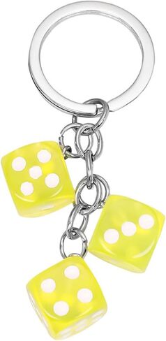 Dice Keychain Colorful Resin Dice Cube Key Chain for Women Bag Purse Wallet Car Keyring Jewelry in Kuwait