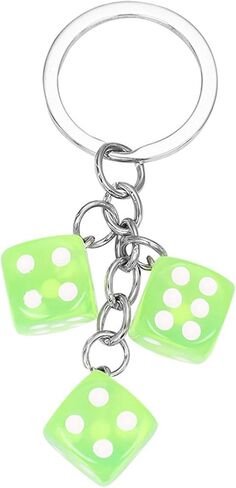 Dice Keychain Colorful Resin Dice Cube Key Chain for Women Bag Purse Wallet Car Keyring Jewelry in Kuwait