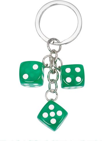 Dice Keychain Colorful Resin Dice Cube Key Chain for Women Bag Purse Wallet Car Keyring Jewelry in Kuwait