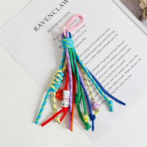 QTMY Rope Braided Keychain Bag Charms for Handbag Purse Backpack Accessories for Bogg Bag,860Colorful-1 in Saudi Arabia