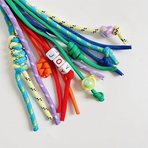 QTMY Rope Braided Keychain Bag Charms for Handbag Purse Backpack Accessories for Bogg Bag,860Colorful-1 in Saudi Arabia