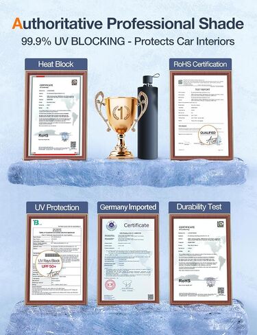 [2025 ترقية] Akesepe Windshield Sun Shade Showbrella للسيارة-[معتمد من المستوى العالمي] Block UV Rays & Sun Heat ، حماية السيارة الداخلية ، مقبض قابل للسحب ، سحاب مع ضمادة واسعة ، M (54 "L × 31" W) in Saudi Arabia